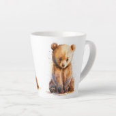 Bärenbär, Aquarellbraun, sitzender Niedlicher Bäre Milchtasse (Rechte Ecke)