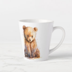 Bärenbär, Aquarellbraun, sitzender Niedlicher Bäre Milchtasse
