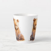 Bärenbär, Aquarellbraun, sitzender Niedlicher Bäre Milchtasse (Vorderseite)