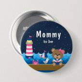 Bärenbär aus der Eiszeit rosa und Marinemommy Button (Vorne & Hinten)
