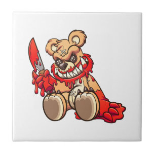 Bärenbär, blutbedeckt und mit einem Strick Fliese