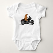 Bärenbär, der mit einem Motorrad fährt Baby Strampler (Vorderseite)