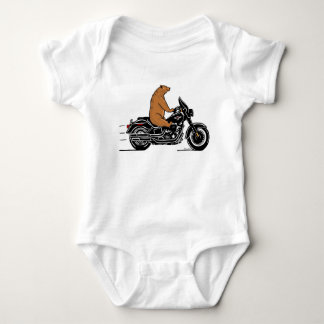 Bärenbär, der mit einem Motorrad fährt Baby Strampler