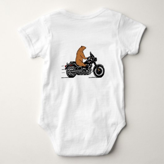 Bärenbär, der mit einem Motorrad fährt Baby Strampler (Rückseite)