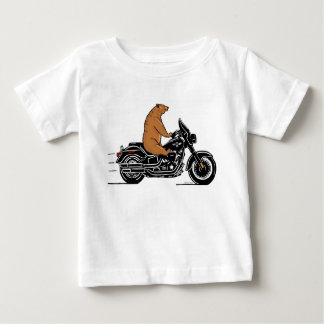 Bärenbär, der mit einem Motorrad fährt Baby T-shirt