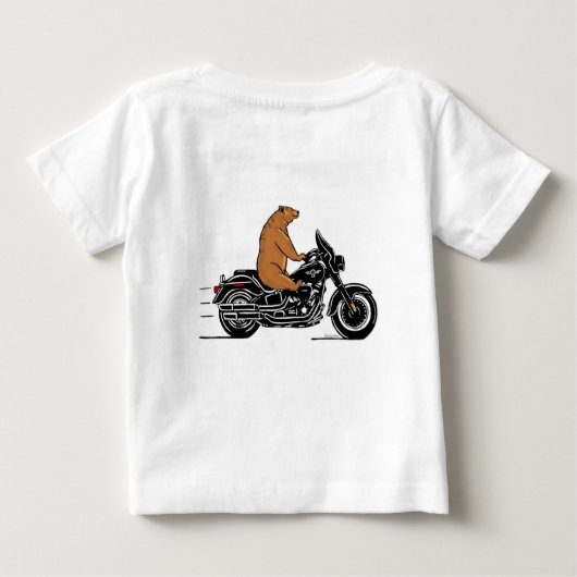 Bärenbär, der mit einem Motorrad fährt Baby T-shirt (Rückseite)