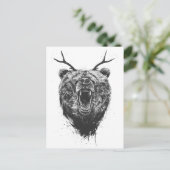 Bärenbär mit Geweih Postkarte (Stehend Vorderseite)