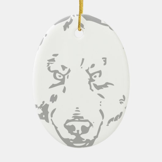 Bärenbären Brauner Tierwald Baumblatt Keramikornament (Vorne)