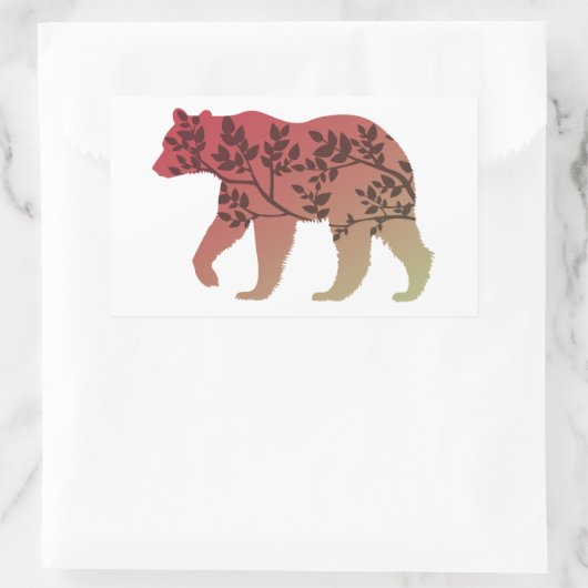 Bärenbaum Rechteckiger Aufkleber (Tasche)