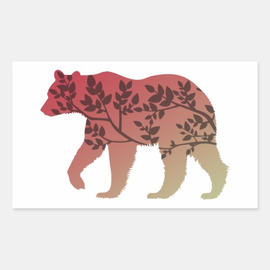 Bärenbaum Rechteckiger Aufkleber (Vorderseite)