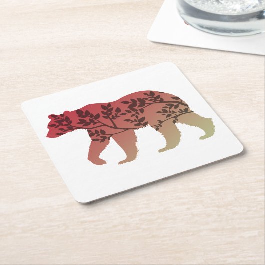 Bärenbaum Rechteckiger Pappuntersetzer (angewinkelt)