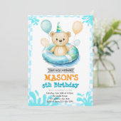 Bärenbecken-Party Einladung (Stehend Vorderseite)