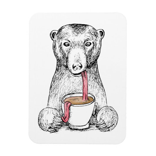 Bärenbedarf Kaffeedesign Illustration Magnet (Vertikal)