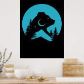 Bärenberg Night Forest Silhouette Poster (Küche)