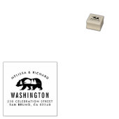 Bärenberg Silhouette Rustikale Name Rückgabeconten Gummistempel (Stempel)