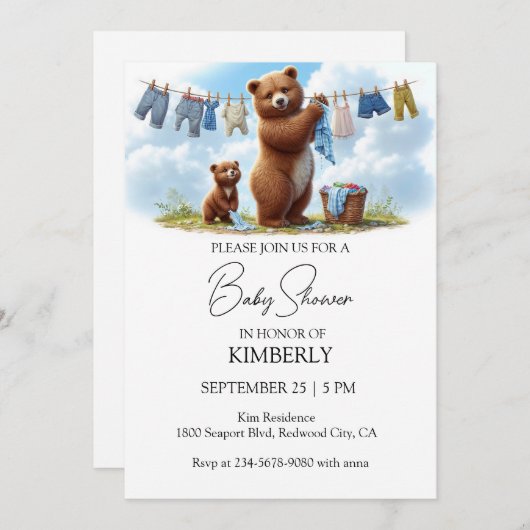 Bärenbesondere Momente der Liebe einer Mutter Einladung (Vorne/Hinten)