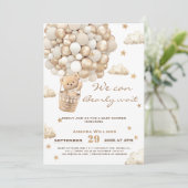 Bärenblasen warten frühzeitig auf neutrale Babydus Einladung (Stehend Vorderseite)