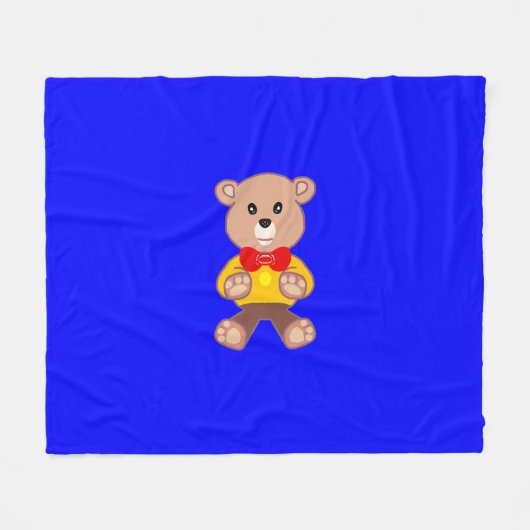 Bärenblau Fleecedecke (Vorderseite (Horizontal))