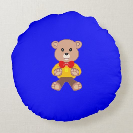 Bärenblau Rundes Kissen (Rückseite)