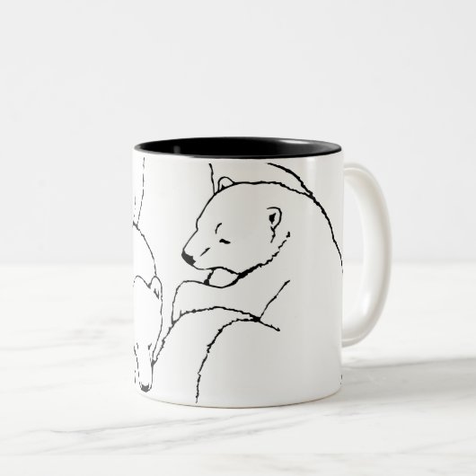 Bärenblume Tasse Glasblase Mother & Cubs Bären Tas (VorderseiteRechts)