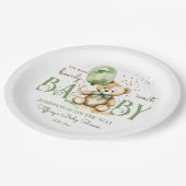 Bärenbraun-Babydusche Pappteller (Schrägansicht)