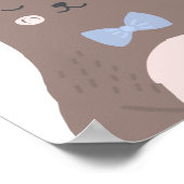 Bärenbraun-Blau-Junge-Kinderzimmer-Dekoration Poster (Ecke)