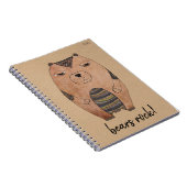 Bärendarstellung zurück zur Schule Notizblock (Rechte Seite)