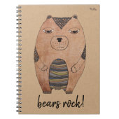 Bärendarstellung zurück zur Schule Notizblock (Vorderseite)