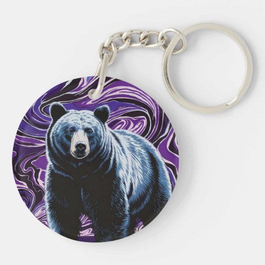 Bärendesign Akryllischer Schlüsselanhänger Rund Li (Rückseite)