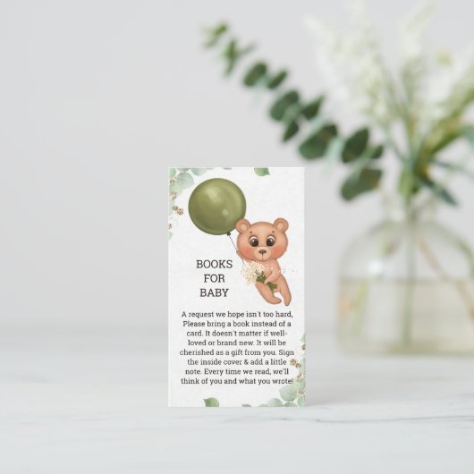 Bärenduschbücher für Babywaschkarten Begleitkarte (Stehend Vorderseite)