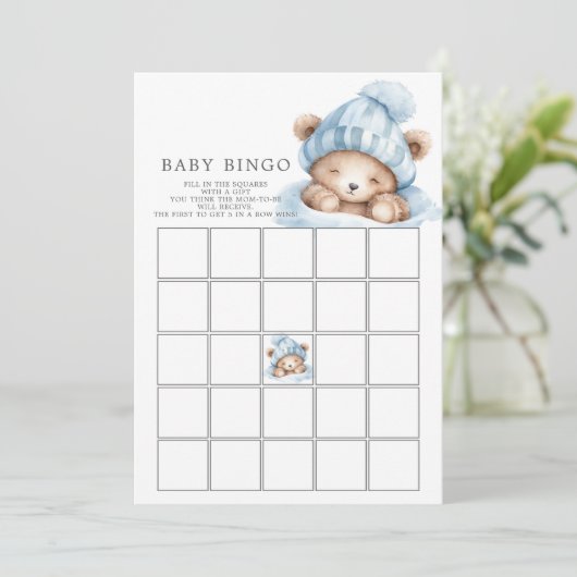 Bärendusche Bingo-Spiel Einladung (Stehend Vorderseite)