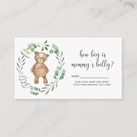 Bärendusche wie groß ist der Bauch der Mama Begleitkarte (Vorderseite)