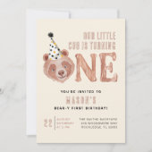 Bärenei Niedlich 1. Geburtstag Einladung - Teddy B (Vorderseite)