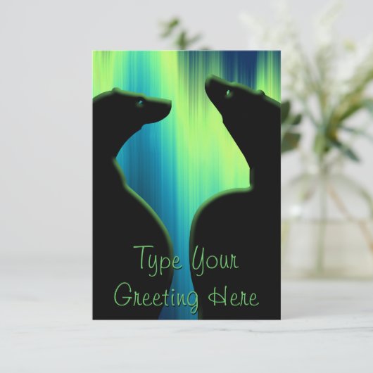 Bäreneinladungen Personalisiert Aurora Bears Card Einladung (Stehend Vorderseite)