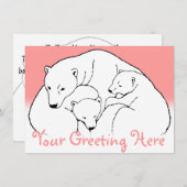 Bäreneinladungen Personalisiert Polar Bären Cubs C Einladung (Vorne/Hinten)
