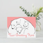 Bäreneinladungen Personalisiert Polar Bären Cubs C Einladung (Stehend Vorderseite)