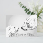 Bäreneinladungen Personalisiert Polar Bären Cubs C Einladung (Stehend Vorderseite)