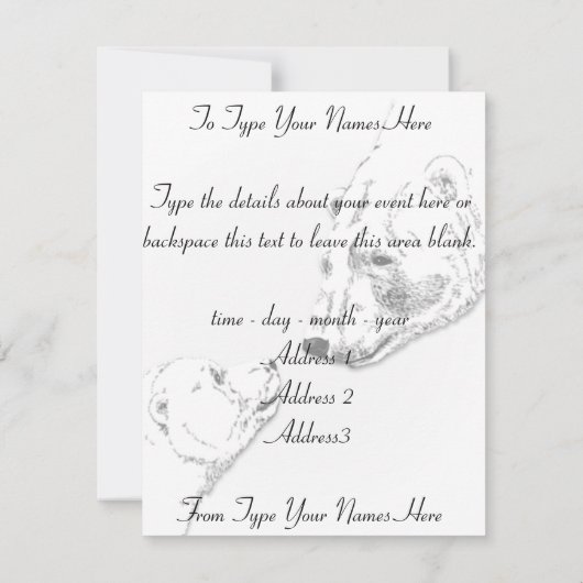 Bäreneinladungen Personalisiert Polar Bären Cubs C Einladung (Rückseite)