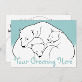 Bäreneinladungen Personalisiert Polar Bären Cubs C Einladung (Vorne/Hinten)