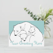 Bäreneinladungen Personalisiert Polar Bären Cubs C Einladung (Stehend Vorderseite)