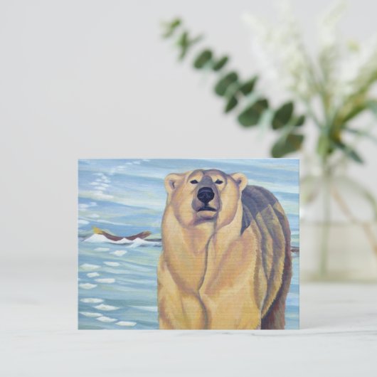 Bäreneinladungen Personalisiert Polar Bear Art Car Einladung (Stehend Vorderseite)