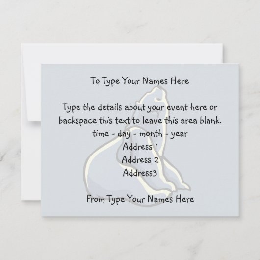 Bäreneinladungen Personalisierte Kunstkarten für P Einladung (Rückseite)