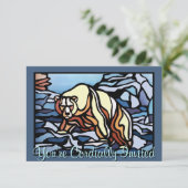 Bäreneinladungen Personalisierte Kunstkarten für P Einladung (Stehend Vorderseite)