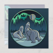 Bäreneinladungen Personalisierte Kunstkarten für P Einladung (Vorne/Hinten)