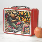 Bärenfahrten auf einem Motorrad Metall Brotdose (Beispiel)