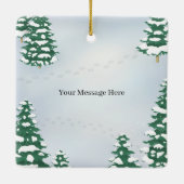 Bärenfamilie bei Zuhause Gemütliche Holzhütte Pers Keramikornament (Rückseite)