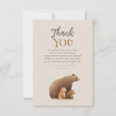 Bärenfamilie Elegant Brown Babydusche Danke (Vorderseite)
