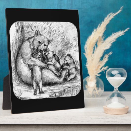 Bärenfamilie Fotoplatte (Seite)