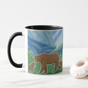 Bärenfamilie im Tal Becher Tasse