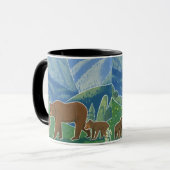 Bärenfamilie im Tal Becher Tasse (Vorderseite Links)